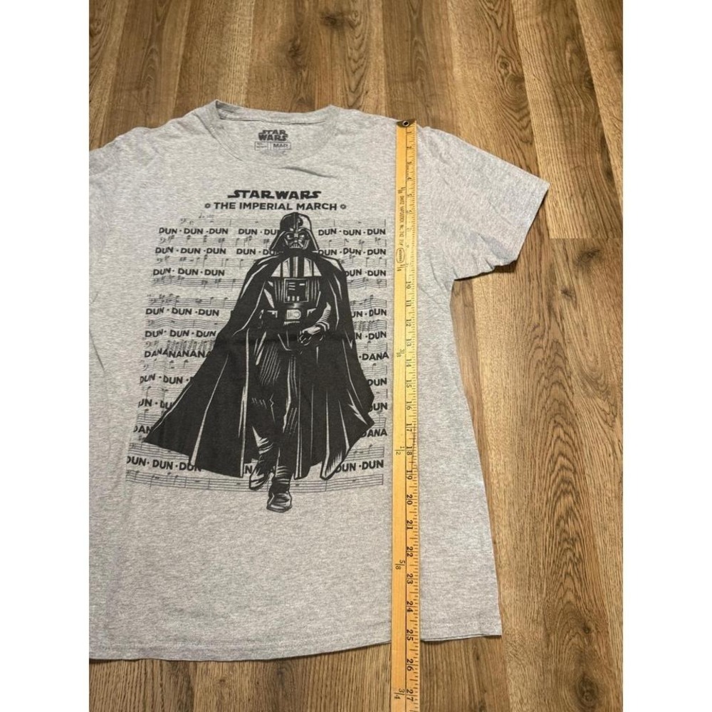 Star Wars Darth Vader Imperial March T-Shirt Mens Medium Gray Adult Music Sheet - Picture 8 of 8